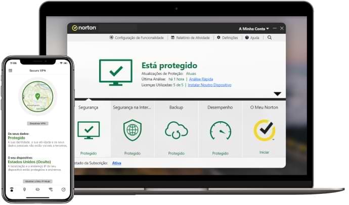 Segurança do Dispositivo Norton para smartphones, tablets e computadores portáteis